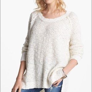 Free People cream knit sweater